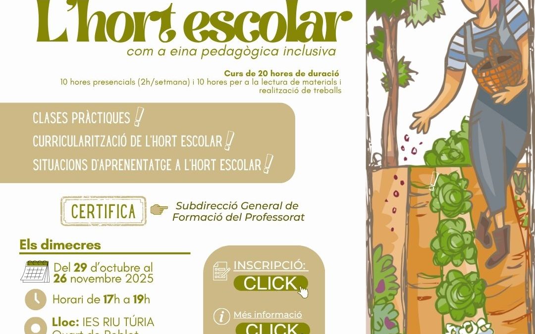 Formació docent: L’hort escolar com a eina pedagògica inclusiva