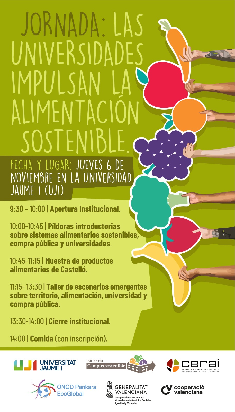 Cartel Jornada las universidades impulsan la alimentación sostenible Cartel Jornada las universidades impulsan la alimentación sostenible